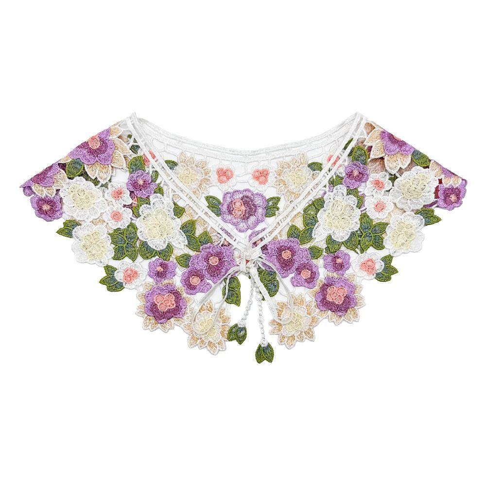 Floral Embroidered Flower Fake Collar Detachable Lace Neckline Lace Collar Women/girls
