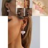 Fashionable Pink Heart Hoop Earrings For Women 2023 Winter Collection Electroplated Alloy