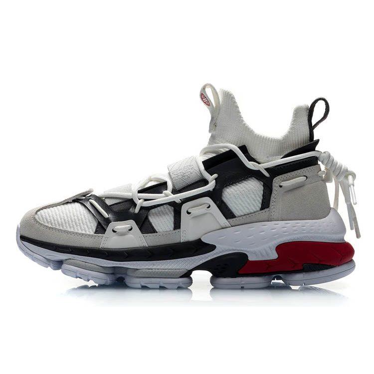 Li Ning CF Удобные Нескользящие Легкие Средней Высоты Повседневная Обувь Унисекс Серый Белый AGCP339-4
