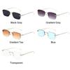 Rimless Square Sunglasses for Women Small Rectangle Ladies Metal Shades Punk Sun Glasses  for Women
