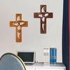 Intertwined Heart Cross Wall Decoration Handmade Wooden Double Hollow Love Heart Faith Prayer