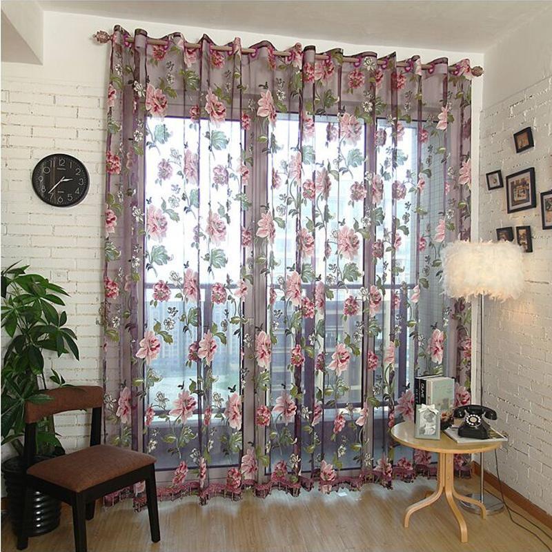 Peony Curtain Line Hanging Door Window Room Divider Curtain