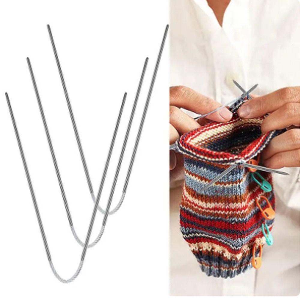 3 шт. Круговые спицы для вязания крючком, металлические петли из нержавеющей стали, спицы для вязания, ручная работа