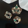 Классический набор из 3 предметов: хрустальная корона, изысканная брошь, значки для женщин и мужчин, модные блестящие аксессуары для пиджака, набор булавок, пряжки