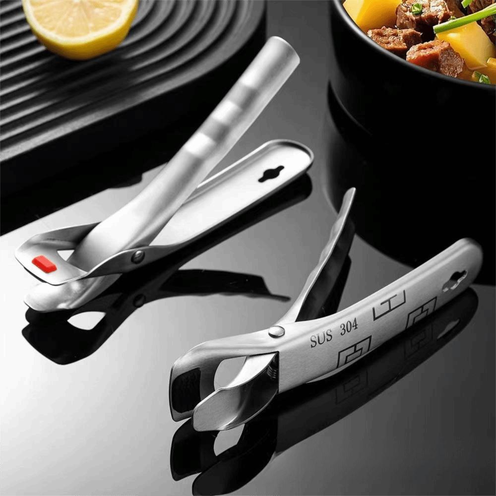Non Slip Hot Dish Clip Silicone Head Anti-Scald Clip 304 Stainless Steel Plate Gripper Restaurant