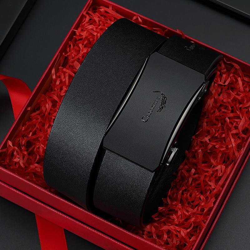 Crocodile Shirt Retro Cowhide Fashion Business Versatile Automatic Buckle Men's Belt