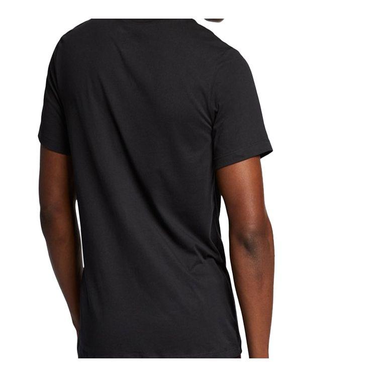 Nike Быстросохнущая дышащая повседневная футболка для бега Dri-Fit с короткими рукавами, мужские топы, черные AO0651-010