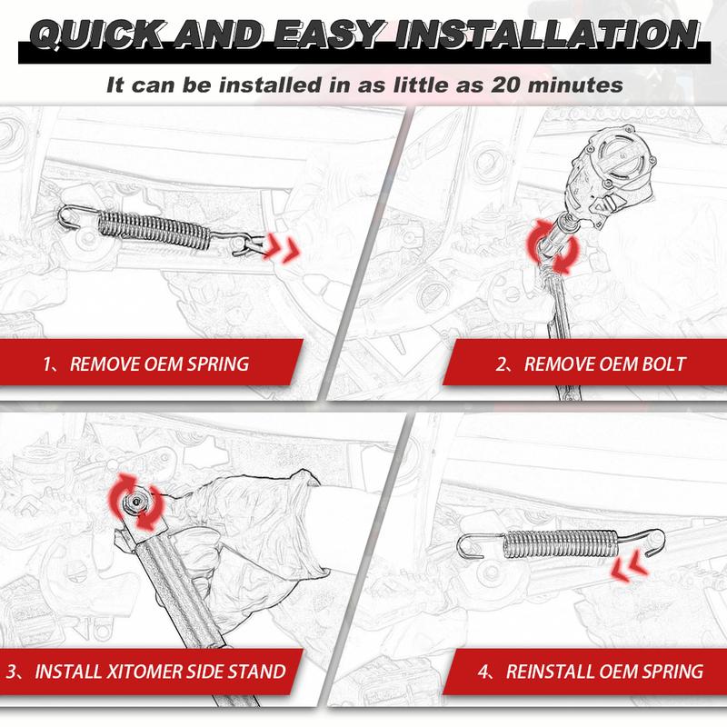 For Honda CBR650R -2026 CB650R -2026 CBR650F CB650F 2014-2018 Motorcycle Aluminum Adjustable Side Stand Holder Kickstand