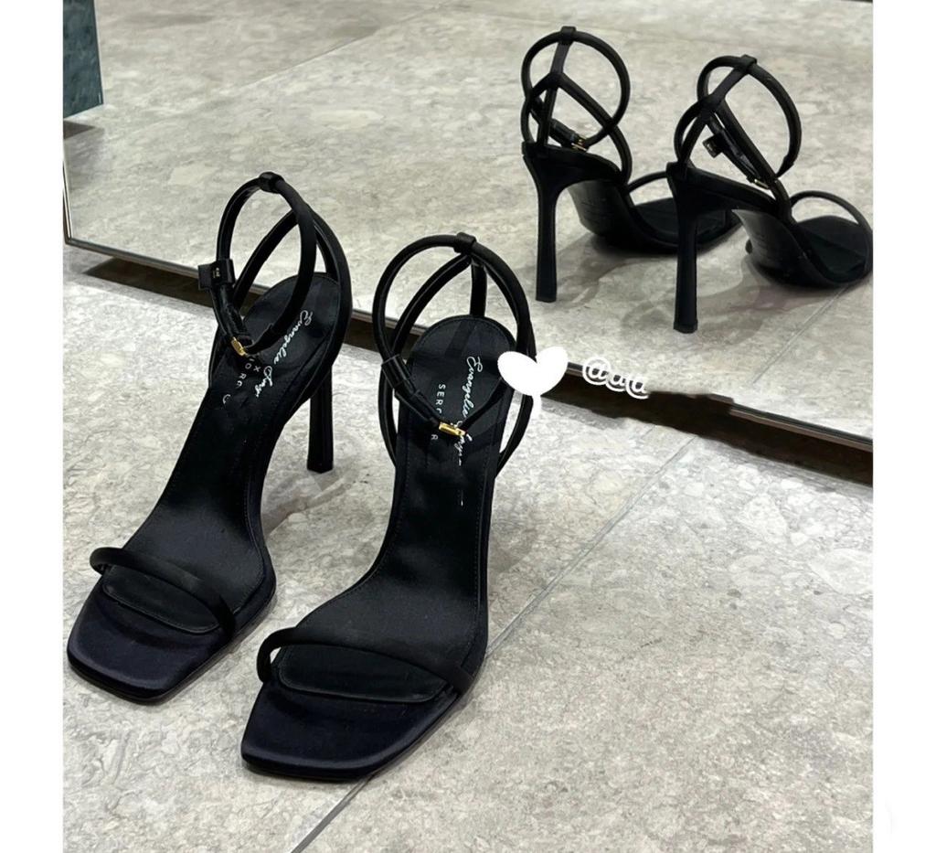 Fashion Sandals for Women 2025 Summer New Style Square Toe High Heels Women's Slim Heels Sandals