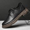 Trendy Men 'S Leather Shoes British Style Leather Casual Shoes New Autumn And Winter Laces Top Layer Cowhide Men 'S Shoes