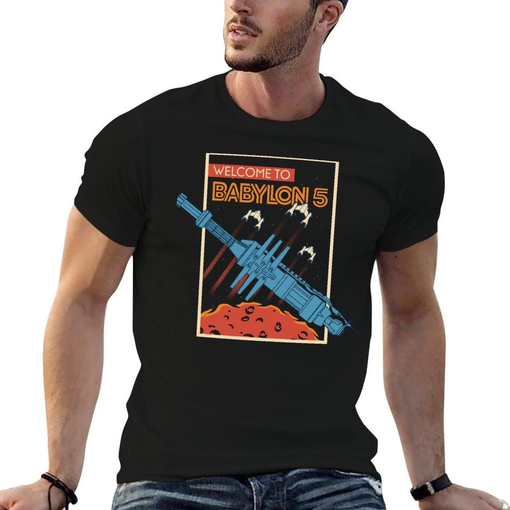 Babylon 5 Vintage Space Welcome Tshirt Plus Size Comfort Fit Tee