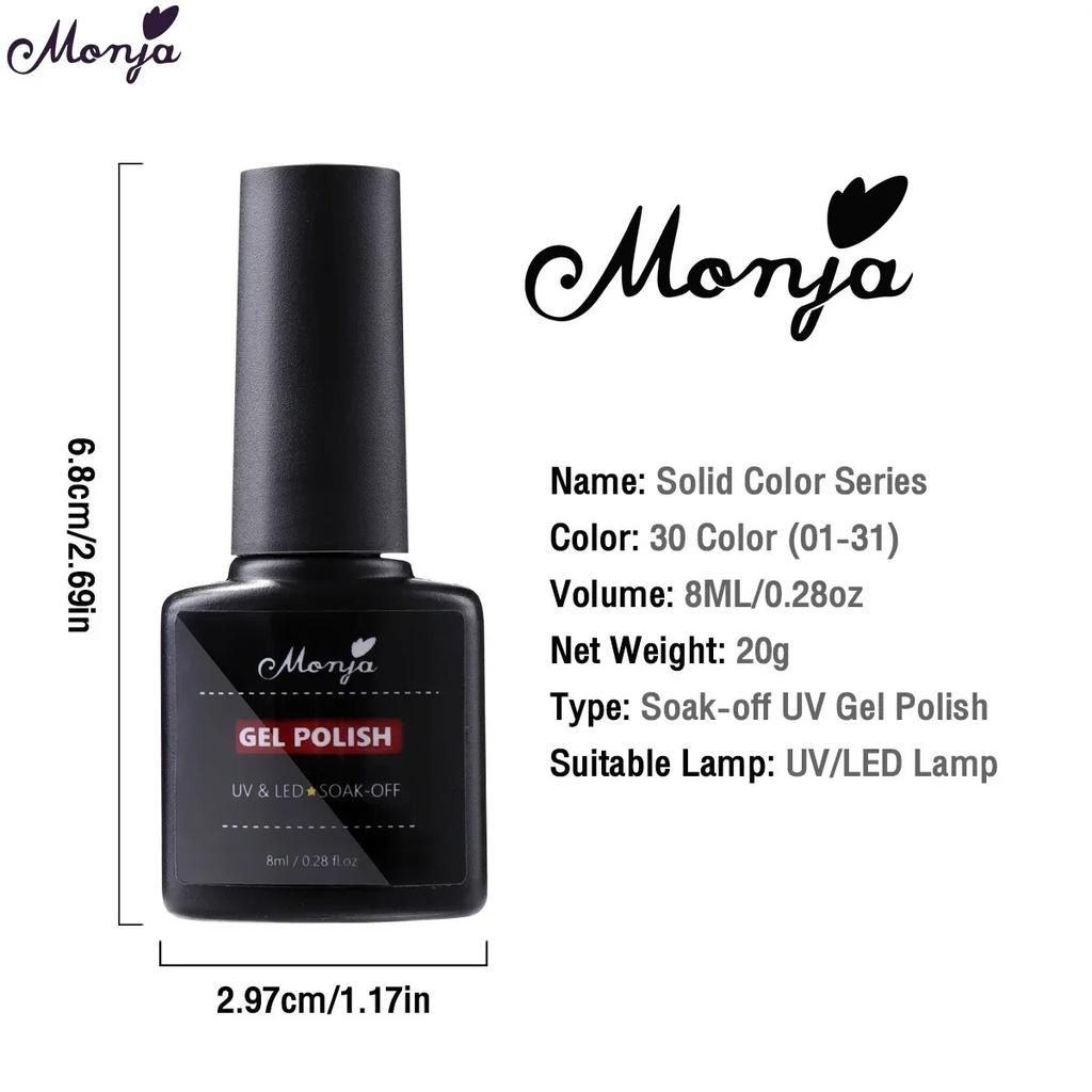 monja 3 шт., 8 мл, гели для ногтей в бутылочках, УФ-база, верхнее покрытие, верхнее покрытие, полуперманентный прозрачный глянцевый матовый лак, отмачиваемый маникюр, рисунок, живопись, длительный срок службы
