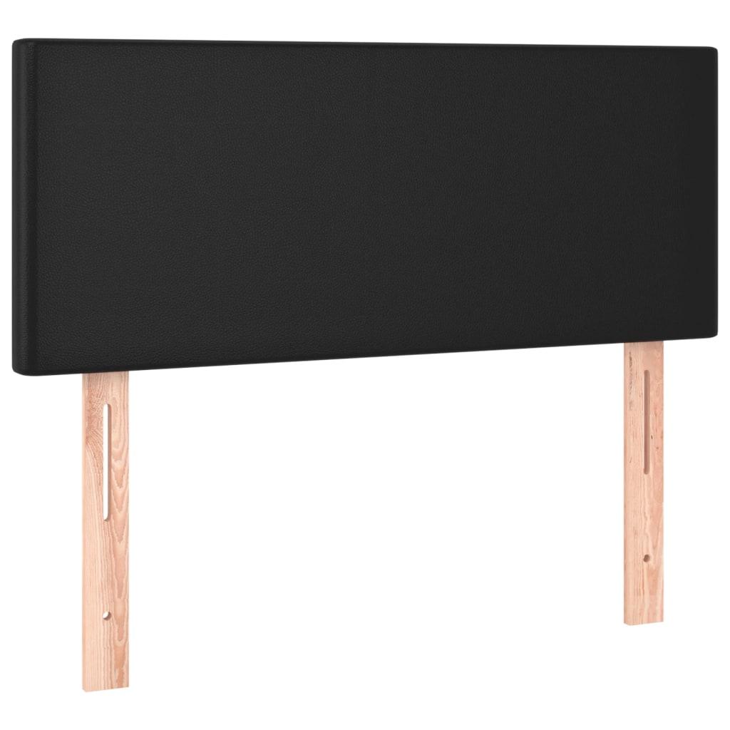 Vidaxl Łóżko Kontynentalne Z Materacem, Czarne, Ekoskóra 90X200 Cm