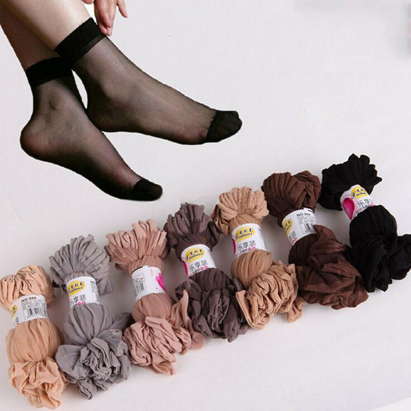 10 Pairs Socks Simplicity Solid Color Breathability Ultrathin Summer Nylon Short Socks Skin Color