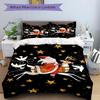 3pcs Christmas Santa Claus Reindeer Doves Starry Night Comforter Cover Set with Two Pillowcases (No Core), Gift for Bedroom Decor, Anime Cartoon