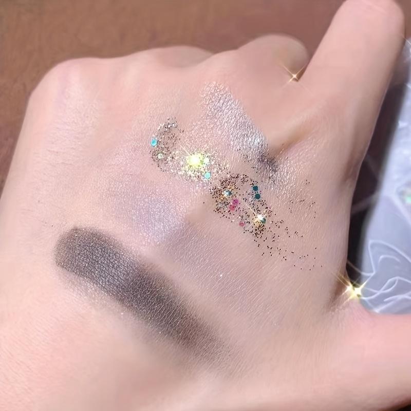 Цементно-серый холодный цвет Дымчатая четырехцветная палитра теней для век Надувной макияж глаз Стойкий макияж Палитра теней для век