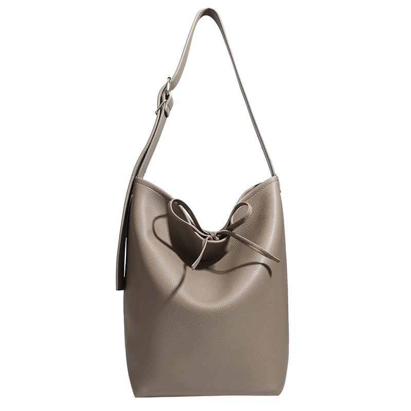 2025 New Vintage Bucket Bag for Women, Large Capacity Soft Leather Tote Bag, Single Shoulder Crossbody Commuter Mother-Daughter Bag