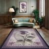 Ковер, Элегантный фиолетовый ковер, Гостиная, Моющийся винтажный, Цветочный ковер для спальни