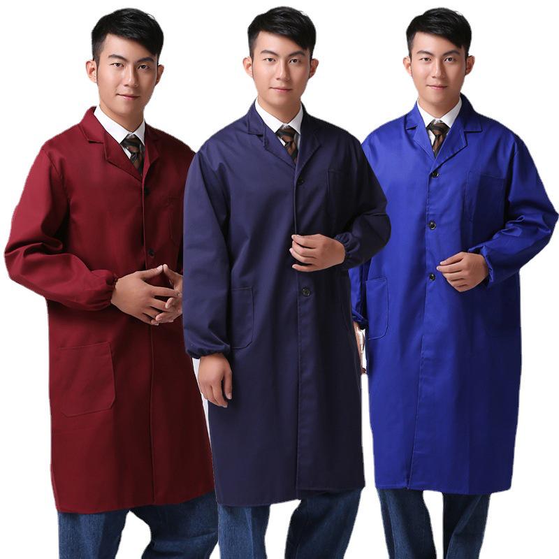 Unisex Dustproof Camouflage Labor Protection Coats with Logo Printing Option - Blue Long Coats