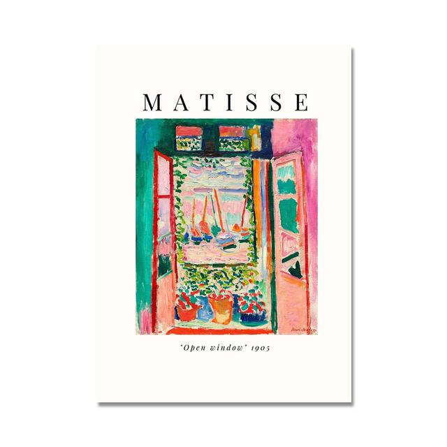 Винтажный красочный постер Matisse La Music с котом и золотой рыбкой для гостиной, картина маслом, настенное искусство для дома