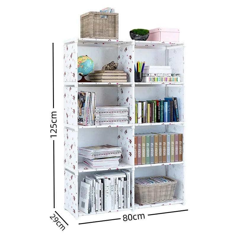 Simple Bookshelf Storage Rack Display Stand Book Organizer Creative Modern Home Decor Bookcase Trapezoid Book Shelf with Fence