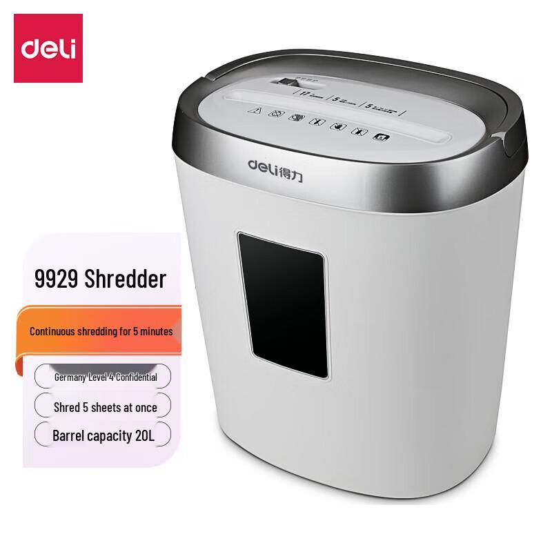Deli Level 4 Security Paper Shredder CN plug (adapter included)