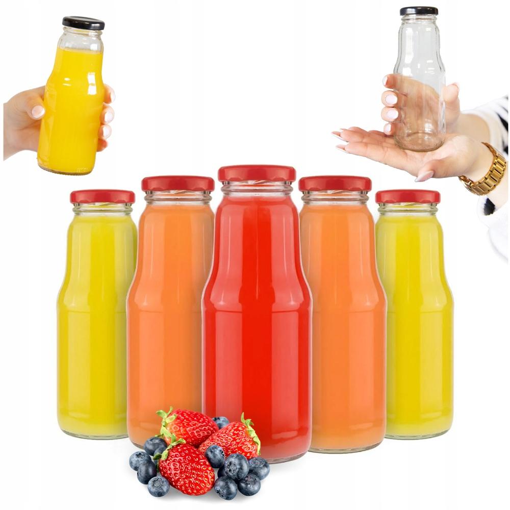 100X Butelki Szklane Na Sok Fruit 300 Ml + Wieczko Butelka Na Soki Syrop