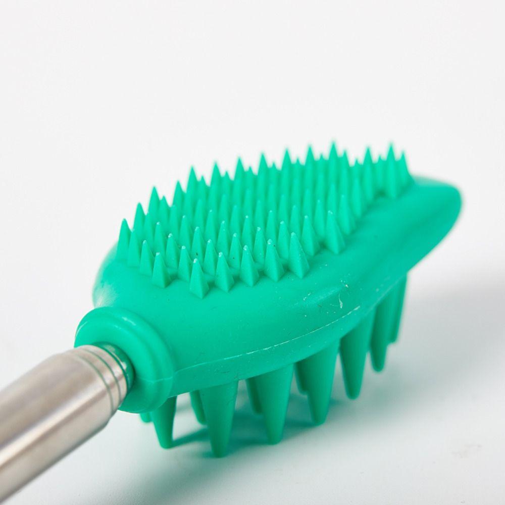 Телескопическая чесалка для спины, силиконовая массажная щетка, скребок для чистки носа, выдвижная чесалка для спины