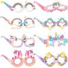 Unicorn Party Decoration Paper Glasses Rainbow Unicorn Theme Photo Props Happy Girls Unicornio 1st 2nd 3rd Birthday Party Decor