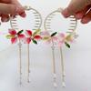 Imitation Pearl Peach Blossom Bun Hairpin Ancient-style Hair Accessories  Ponytail