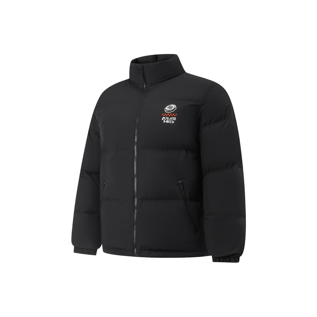 Li Ning Badfive Windproof Water-Resistant Warm Loose Fit Stand Collar Embroidered Down Jacket Men Outerwear AYMV129-6