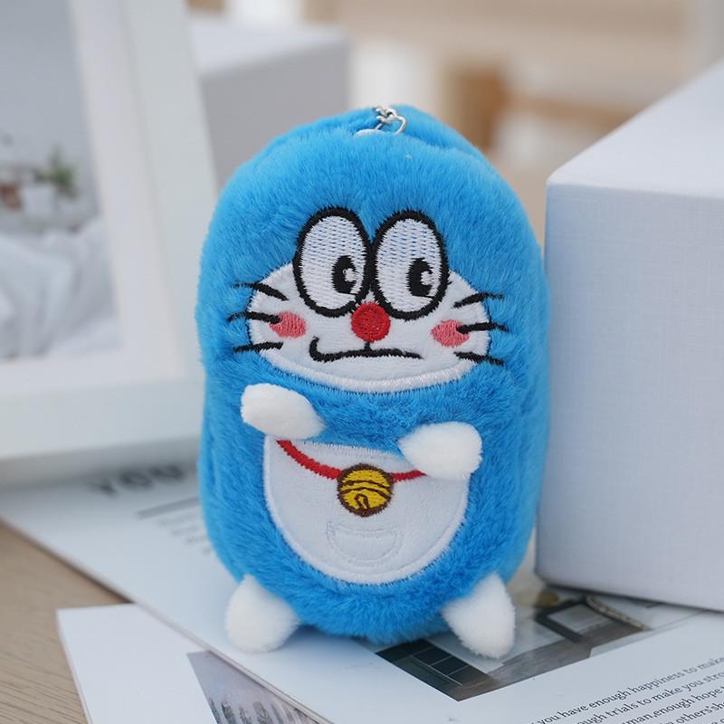 Cute Plush Doraemon Keychain Soft Pp Cotton Whimsical Cartoon Key Accessory