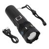LED Flashlight Aluminum Alloy White Light Zoom Flashlight for Outdoor Camping Fishing Emergency Type C Rechargeable