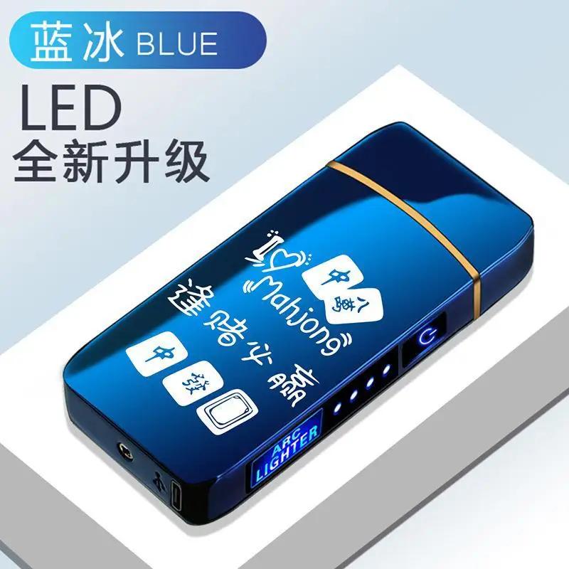 Роскошная ветрозащитная электрическая зажигалка с сенсорным управлением, двойная дуга, без пламени, USB-зарядка, зажигалка для свечей и ароматерапии, не содержит газа