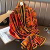 Design Satin Silk Shawl Hijab Scarf Women Fashion Summer Sunscreen Beach Stole Wraps Bufanda Female Headkerchief Echarpe New
