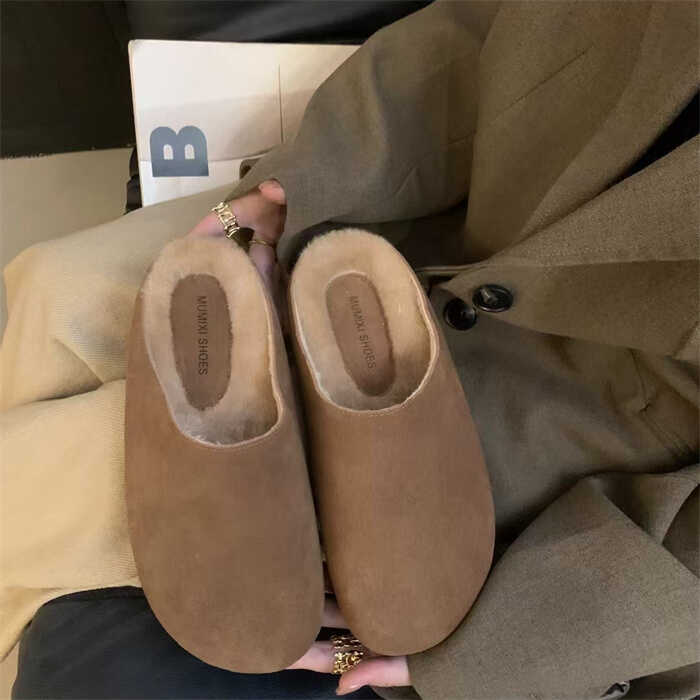 Fluffy Winter Slippers for Women Furry Fuzzy Home Shoes Faux Fur House Plush Slippers Indoor Warm Comfy Mute Flats Slide