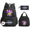 Cartoon K-Pop Demon Hunters Printed Backpack Lunch Bag Pencil Case for Children Student Schoolbag Girl Kid Gift Women Travel Bag