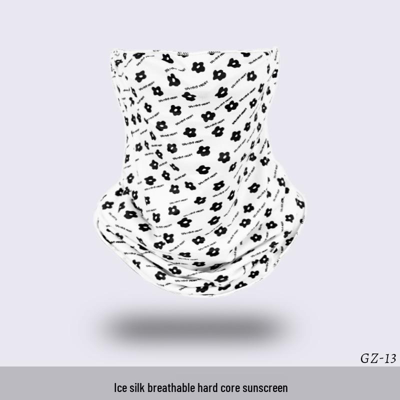 Ice Silk Ear-Hanging Face Mask - Breathable Sunshade & Neck Gaiter for Cycling & Sports