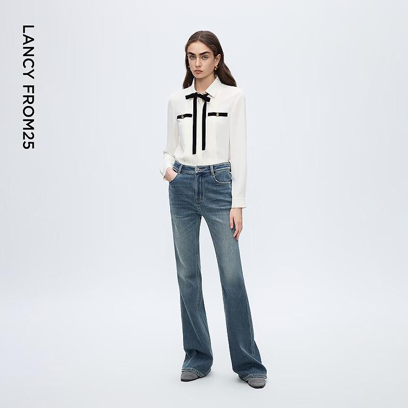 Women's Retro Fleece-Lined Micro-Flared Jeans