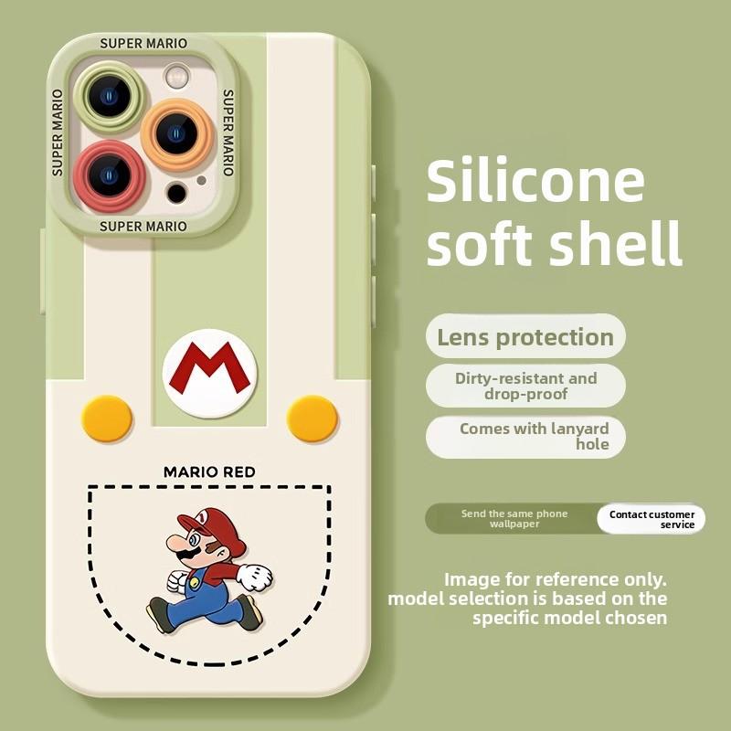 Подходит для чехла для мобильного телефона Apple 17promax iphone16 Mario 15pro1413, защитная крышка, устойчивая к отпечаткам пальцев