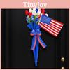 Independence Day Tulip Umbrella Wall Hanging With Red White Flag For Festive Decor