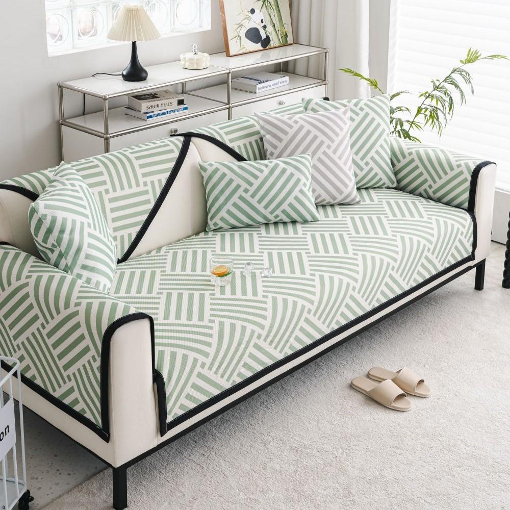 Summer Universal Chenille Sofa Cushion Cover Slipcover Funda Living Room Non-slip Ice Silk Couch Sofa Cover