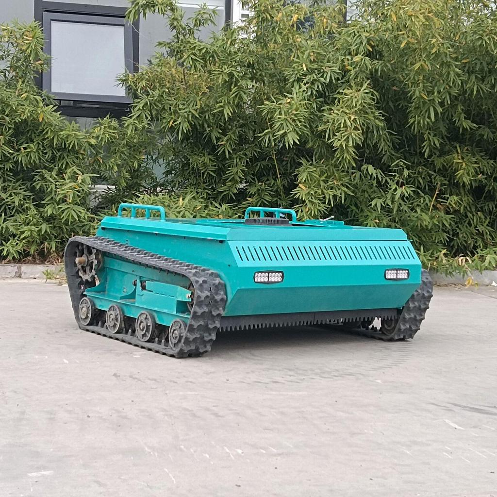 Tracked Remote Control Multi-Terrain Lawn Mower for Landscaping and Weed Trimming