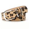 Metal Buckle Leopard Print Belt Plush Waistband Fashion PU Leather Waist Belt  Female/Girls