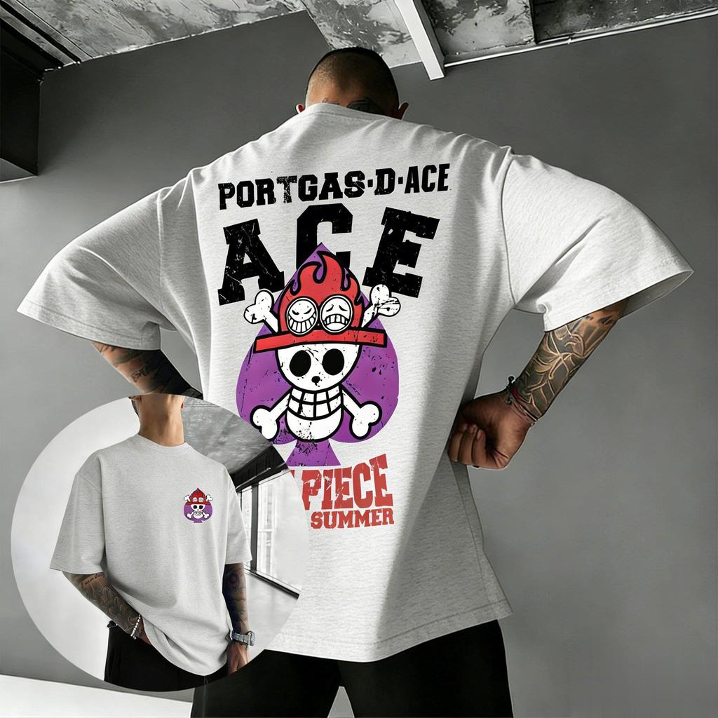 Unisex Ace One Piece Anime Graphic T Shirt Men Women 2026 Summer Cotton Short Sleeve Tee Streetwear Casual Top Skull Y2k Clothes