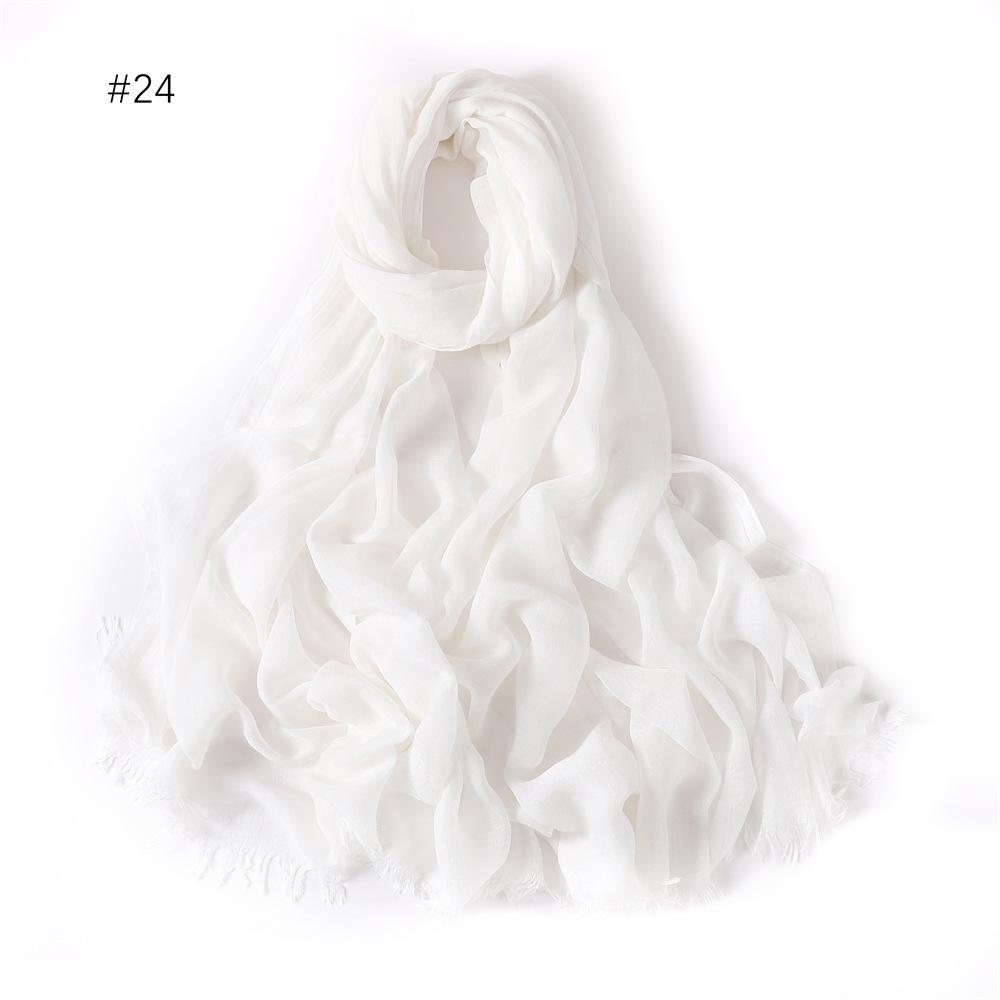 Fashion Muslim Cotton Rayon Modal Hijab For Women Headscarf Long Shawls Islam Hijab Turbans Head Wrap Solid Fringe Scarves