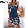 13 Цветов Женщин Цветочный Принт Платье Лето Сексуальное Короткий Рукав О-Образным Вырезом Мини Платья Женский Винтаж Элегантное Платье