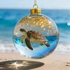 Clear Ball Ornament 3D Butterfly/Turtle/Dolphin Animal Christmas Ball Decoration Memorial Gifts for Animal Lovers