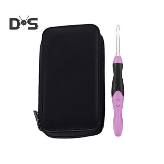 1 Set Light-up Crochet Hook Kit with Storage Case USB Rechargeable 2.5 MM To 6.5MM 9 Sizes DIY LED Lighted Crochet Hook Crocheting Knitting