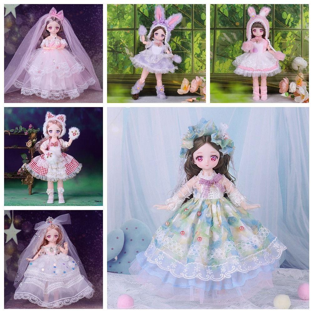 Fashion Doll Princess Dress Cute 1/6 Dress Up Doll DIY Clothes 30cm Dolls Clothes  BJD Doll